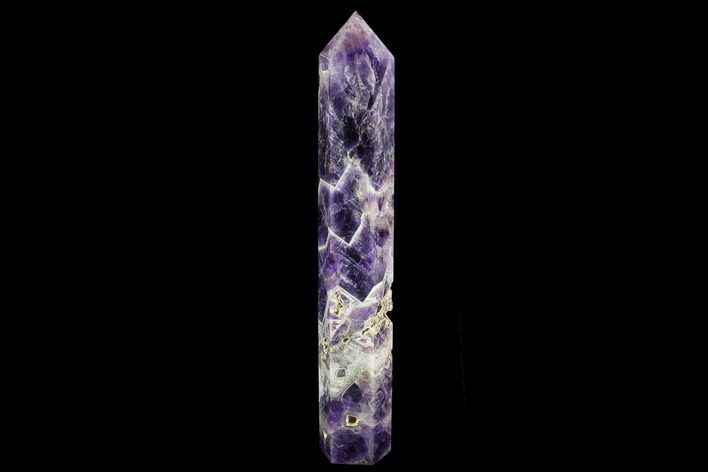 Tall, Polished Chevron Amethyst Point #123569